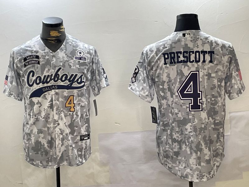 Men Dallas Cowboys #4 Prescott Nike Arctic Camo 2024 Salute to Service Limited NFL Jersey style 5->dallas cowboys->NFL Jersey